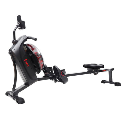 Sunny Health & Fitness Hydro + Dual Resistance Smart Magnetic Water Rowing Machine