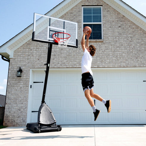 Spalding 54 In. Shatter-proof Polycarbonate Exacta height® Portable Basketball Hoop System