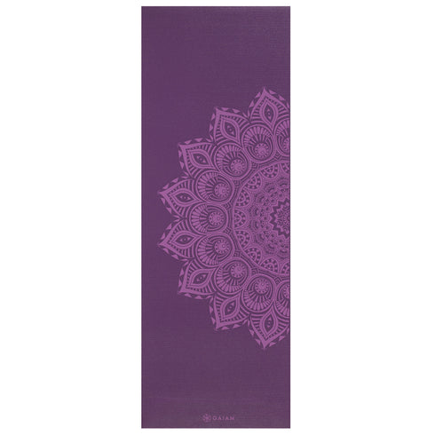 Gaiam Premium Print Yoga Mat, Purple Mandala, 6mm