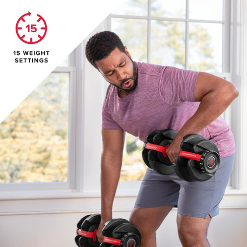 Bowflex SelectTech 552 Dumbbells, Adjustable, Pair, Free 2-Month JRNY Membership
