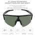 UPANBIKE Bike Cycling Sunglasses Sports Sunglasses Anti-UV400 Large Size Lens TR90 Unbreakable Frame, Glossy Black Frame/Grey Lens