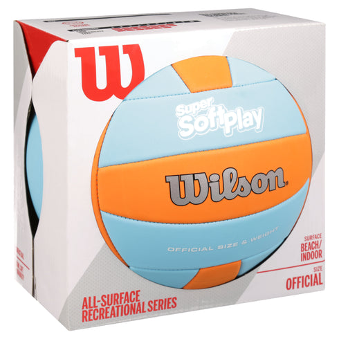 Wilson Super Soft Play Volleyball Official Size - Orange/Blue