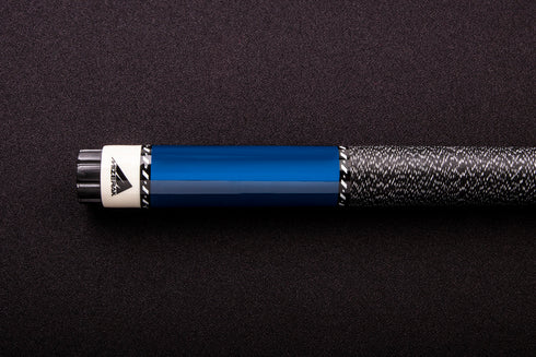 Mizerak 57 In. House Cue (2-Piece) with 12 mm Ferrule with Leather Tip, Hardwood Construction and High Gloss Finish, Blue