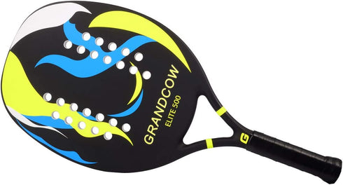 GRANDCOW Beach Tennis Paddle Racket Carbon Fiber with EVA Memory Foam Core Tennis Padel