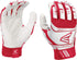 Easton Baseball Walk Off Power Leverage Adult Batting Gloves, White Red, Small