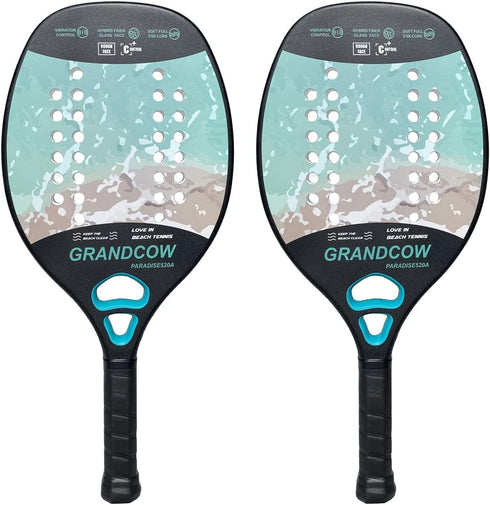 Beach Tennis Racket Paddle Rough Face Carbon Fiber Frame with EVA Core