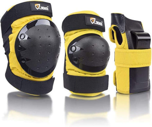 JBM Adult/Child Knee Pads Elbow Pads Wrist Guards 3 in 1 Protective Gear Set for Multi Sports Skateboarding Inline Roller Skating Cycling