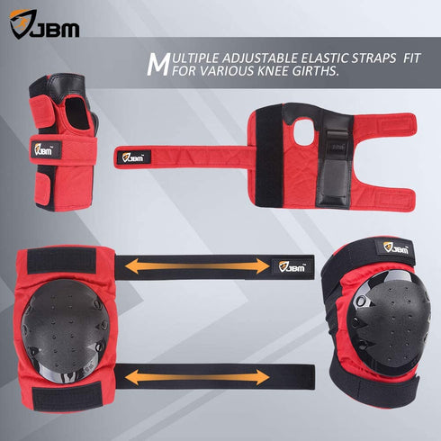 JBM Adult/Child Knee Pads Elbow Pads Wrist Guards 3 in 1 Protective Gear Set for Multi Sports Skateboarding Inline Roller Skating Cycling