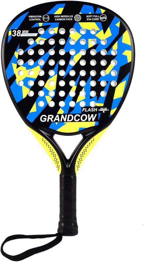 GRANDCOW Tennis Paddle Racket Padel Carbon Fiber Surface with EVA Memory Flex Foam Core