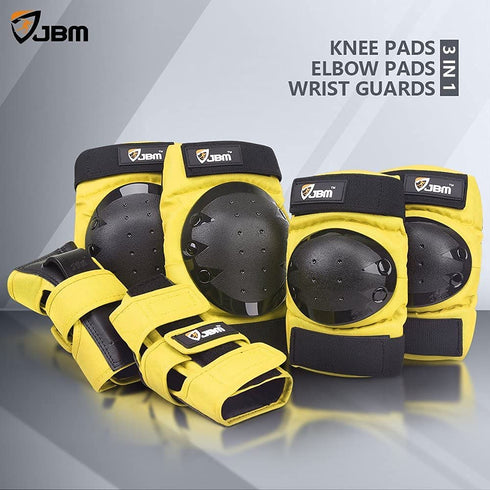 JBM Adult/Child Knee Pads Elbow Pads Wrist Guards 3 in 1 Protective Gear Set for Multi Sports Skateboarding Inline Roller Skating Cycling