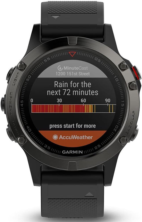 Garmin fēnix 5, Premium and Rugged Multisport GPS Smartwatch, Slate Gray/Black Band, 47 MM