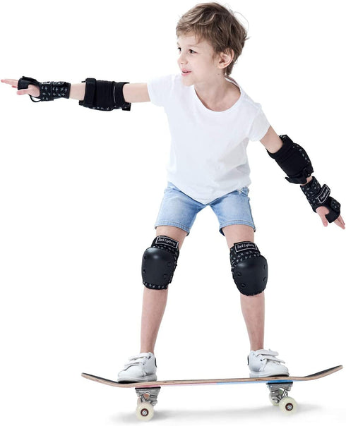 Dark Lightning Adult/Youth/Junior Knee Pads Elbow Pads Wrist Guards 3 in 1 Protective Gear