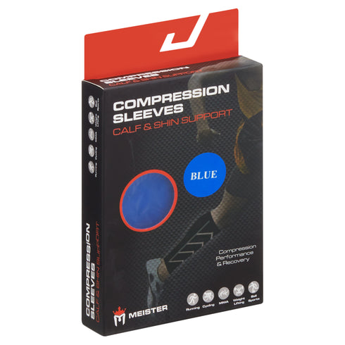 Meister Graduated 20-25mmHg Compression Leg Sleeves (Pair), Blue, Small