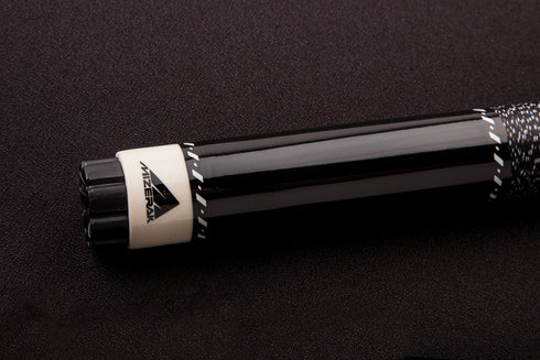 Mizerak 57" House Cue (2-Piece) with 12mm Ferrule with Leather Tip, Hardwood Construction and High Gloss Finish - Black