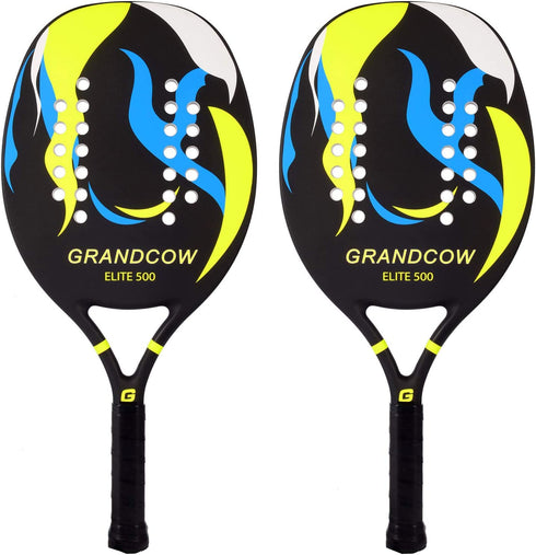 GRANDCOW Beach Tennis Paddle Racket Carbon Fiber with EVA Memory Foam Core Tennis Padel