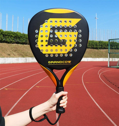 GRANDCOW Tennis Paddle Racket Padel Carbon Fiber Surface with EVA Memory Flex Foam Core