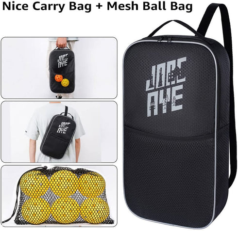 Pickleball-Set of 2, JoncAye Pickleball-Paddles Set with 4 Balls, Paddle Bag, Ball Bag, Ball Retriever