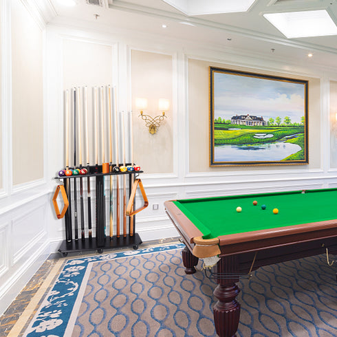 GSE Games & Sports Expert Floor Stand Billiard Pool Cue Racks - Black