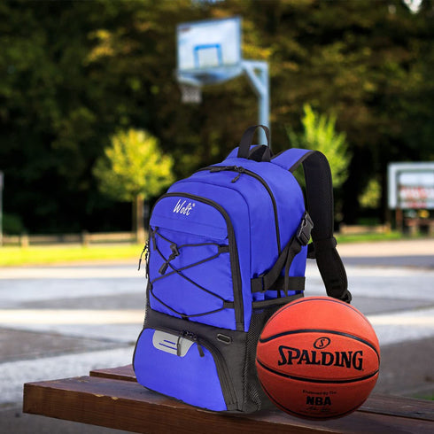 WOLT | Basketball Backpack Large Sports Bag with Separate Ball holder & Shoes compartment, Best for Basketball, Soccer, Volleyball, Swim, Gym, Travel
