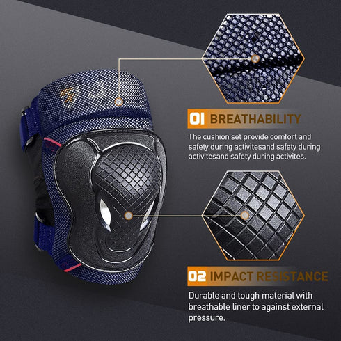 JBM BMX Knee and Elbow Pads with Wrist Guards Elbow and Knee Pads Adult Skateboard Pads Adult Elbow Knee Pads