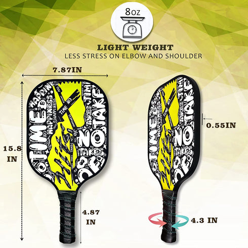 HitsX Pickleball Paddles, Graphite Pickleball Paddles Set of 2 Pickleball Racquet 4 Balls 1 Portable Bag