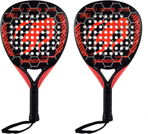 GRANDCOW Tennis Paddle Racket Padel Carbon Fiber Surface with EVA Memory Flex Foam Core