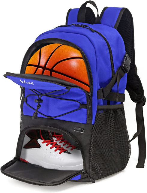 WOLT | Basketball Backpack Large Sports Bag with Separate Ball holder & Shoes compartment, Best for Basketball, Soccer, Volleyball, Swim, Gym, Travel