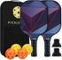 OVISBAI Pickleball Paddles Set of 2 Fiberglass Surface Paddleswith 4 Pickleball Balls, 2 Racquets, 2 Pickleball Ball Retriever, 1 Carry Bag