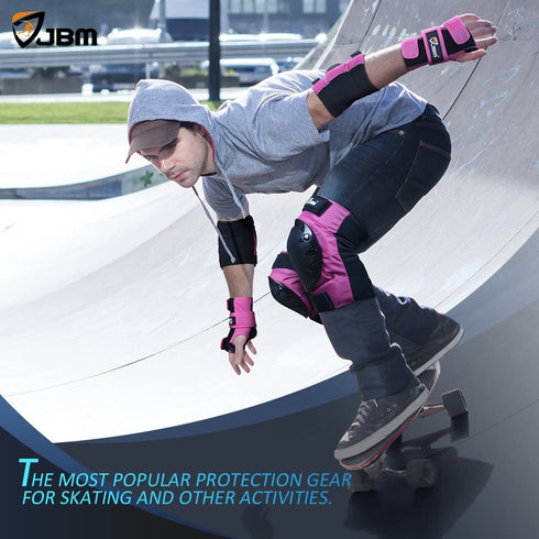 JBM Adult/Child Knee Pads Elbow Pads Wrist Guards 3 in 1 Protective Gear Set for Multi Sports Skateboarding Inline Roller Skating Cycling