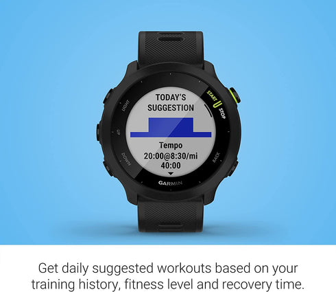 Garmin Forerunner 55, GPS Running Watch with Daily Suggested Workouts, Up to 2 weeks of Battery Life, Aqua