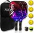 HitsX Pickleball Paddles, Graphite Pickleball Paddles Set of 2 Pickleball Racquet 4 Balls 1 Portable Bag