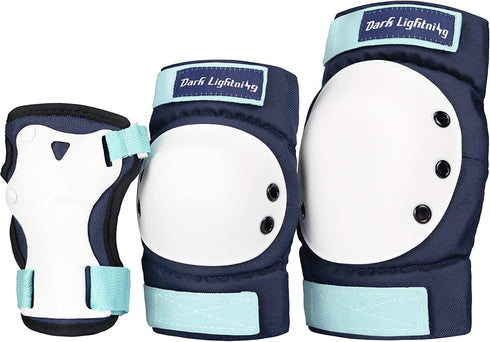 Dark Lightning Adult/Youth/Junior Knee Pads Elbow Pads Wrist Guards 3 in 1 Protective Gear