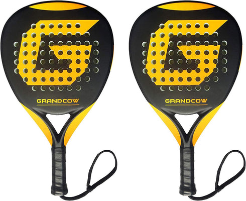 GRANDCOW Tennis Paddle Racket Padel Carbon Fiber Surface with EVA Memory Flex Foam Core