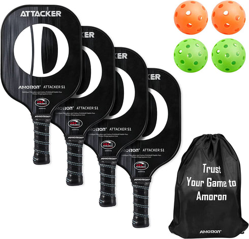 AMORON Pickleball Paddles Set of 2 USAPA Approved, Composite Graphite Carbon and Fiberglass Face