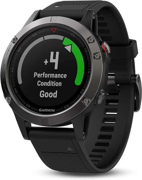 Garmin fēnix 5, Premium and Rugged Multisport GPS Smartwatch, Slate Gray/Black Band, 47 MM