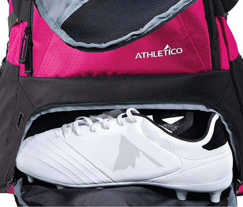 Athletico National Soccer Bag - Backpack for Soccer, Basketball & Football Includes Separate Cleat and Ball Holder