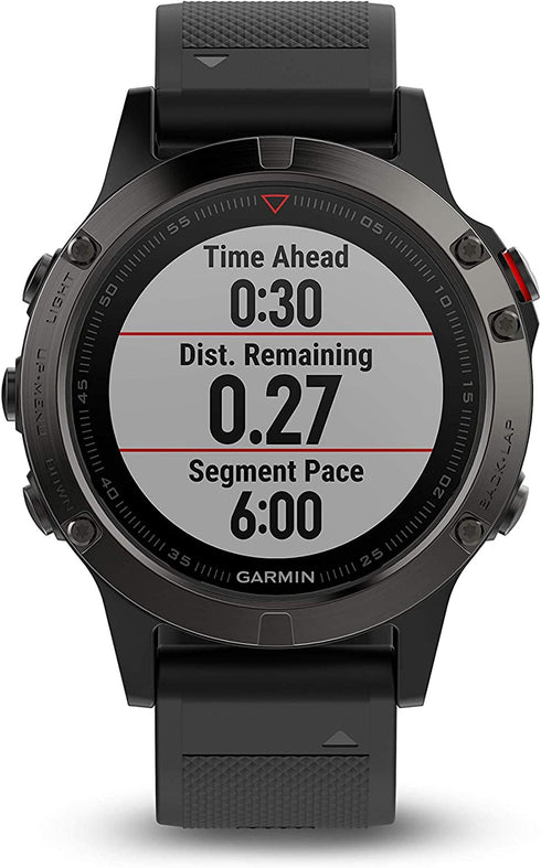 Garmin fēnix 5, Premium and Rugged Multisport GPS Smartwatch, Slate Gray/Black Band, 47 MM