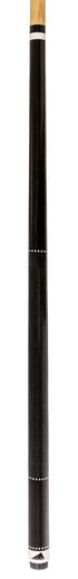 Mizerak 57" House Cue (2-Piece) with 12mm Ferrule with Leather Tip, Hardwood Construction and High Gloss Finish - Black