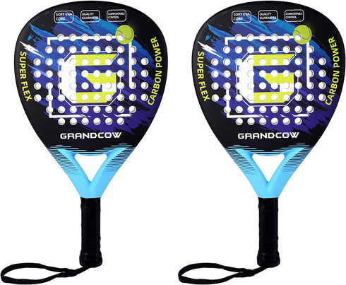GRANDCOW Tennis Paddle Racket Padel Carbon Fiber Surface with EVA Memory Flex Foam Core