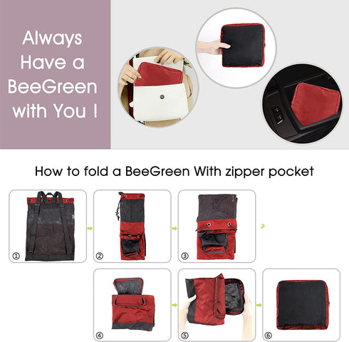 BeeGreen Beach Bag Folding Into Pouch Boxing Equipment Mesh Backpack Drawstring Backpack for Kids Swimming Pool Sports