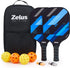 ZELUS Pickleball Paddles Set of 2, Pickleball Set with Carbon Fiber Paddles and 4 Indoor Outdoor Pickleball Balls