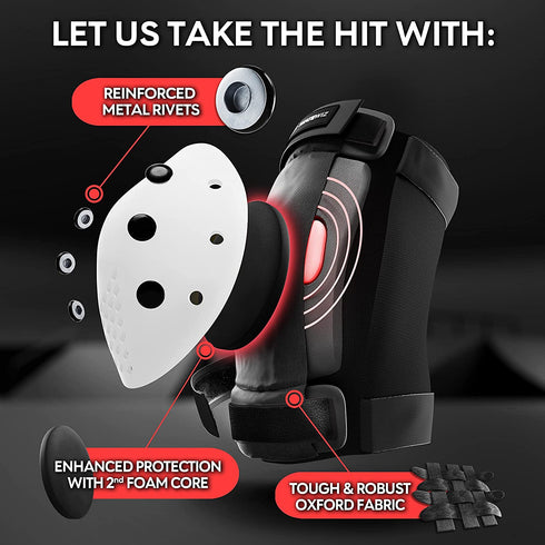 SKATEWIZ Skateboard Protective Gear Set Elbow Pads Roller Derby and Knee Pads Skating