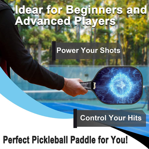 PHYSIZZ Pickleball Paddles Set of 2, Lightweight Graphite Surface Honeycomb Core Pickleball Rackets with 4 Pickleball Balls