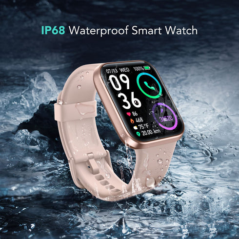 SKG Smartwatch with Alexa Built-in & Bluetooth,1.69" Fitness Tracker with IP68 Waterproof, 60+ Sports, Heart Rate SpO2 Monitor, V7 Pro