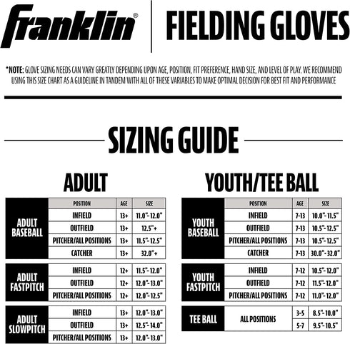 Franklin Sports ProFlex Baseball Softball Glove - Baseball + Fastpitch Softball Outfield Mitt - Left Handed Throw