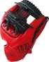 WILSON A2000 Baseball RHT Infield Glove Series - Exclusive Edition (11.5 Inches, Red/Black)