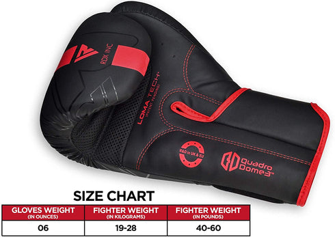 RDX Kids Boxing Gloves Sparring, KARA Patent Training Mitt, MMA, Red,6oz