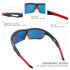 UPANBIKE Bike Cycling Sunglasses Sports Sunglasses Anti-UV400 PC Lens TR90 Unbreakable Frame Unisex Adult Goggle, Matte Black Frame/Red Lens
