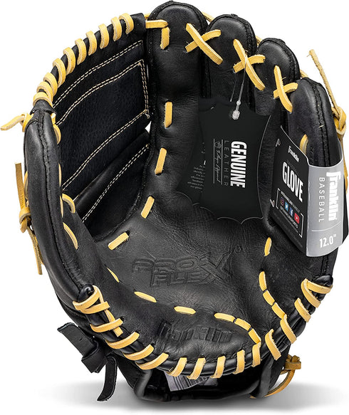 Franklin Sports ProFlex Baseball Softball Glove - Baseball + Fastpitch Softball Outfield Mitt - Left Handed Throw