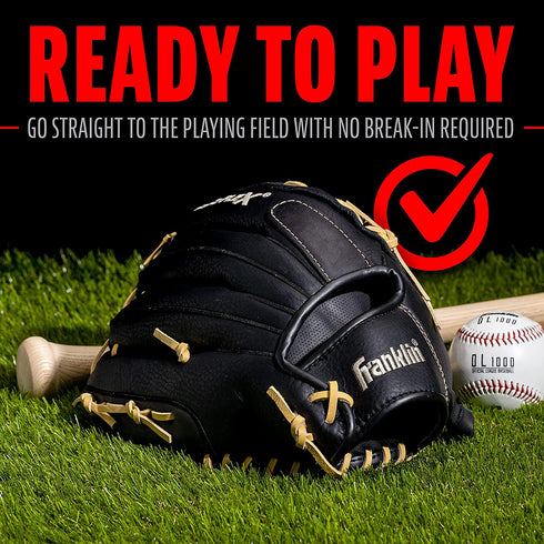 Franklin Sports ProFlex Baseball Softball Glove - Baseball + Fastpitch Softball Outfield Mitt - Left Handed Throw